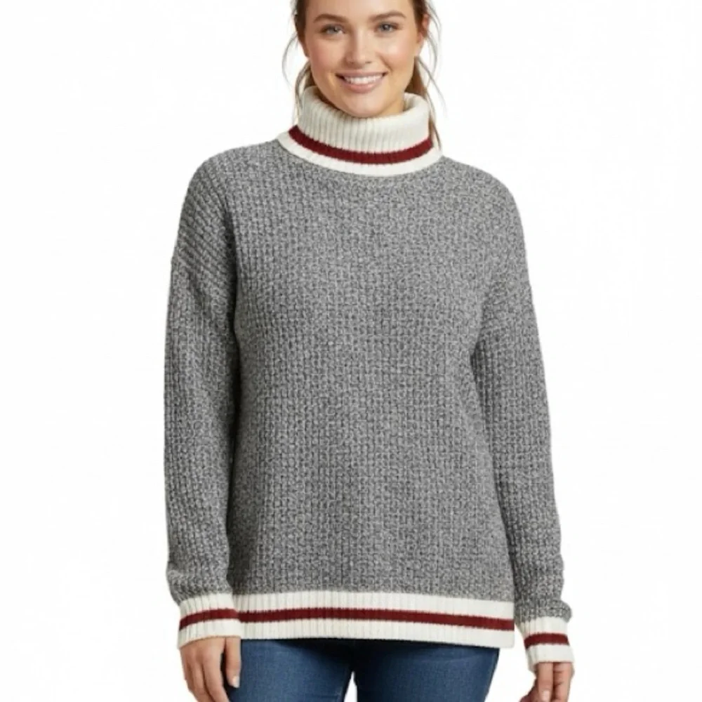 My Style Women’s Marled Knit Cowl Neck Long Sleeve Cabin Sweater Size Xlarge - Picture 1 of 9